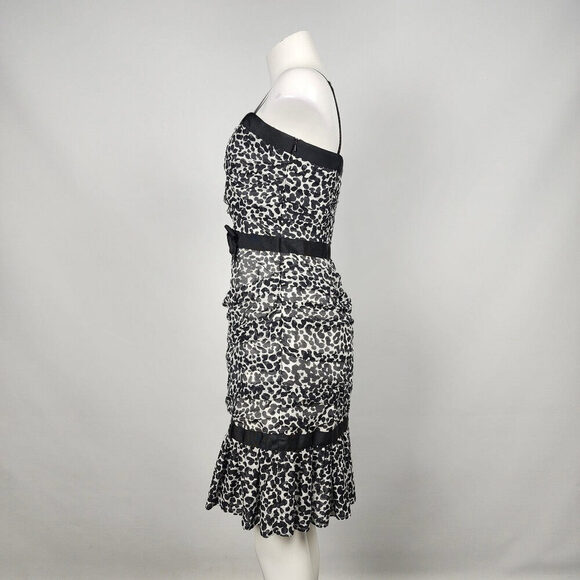 Moschino Black Cotton Animal Print Dress Size 10 - Picture 6 of 15